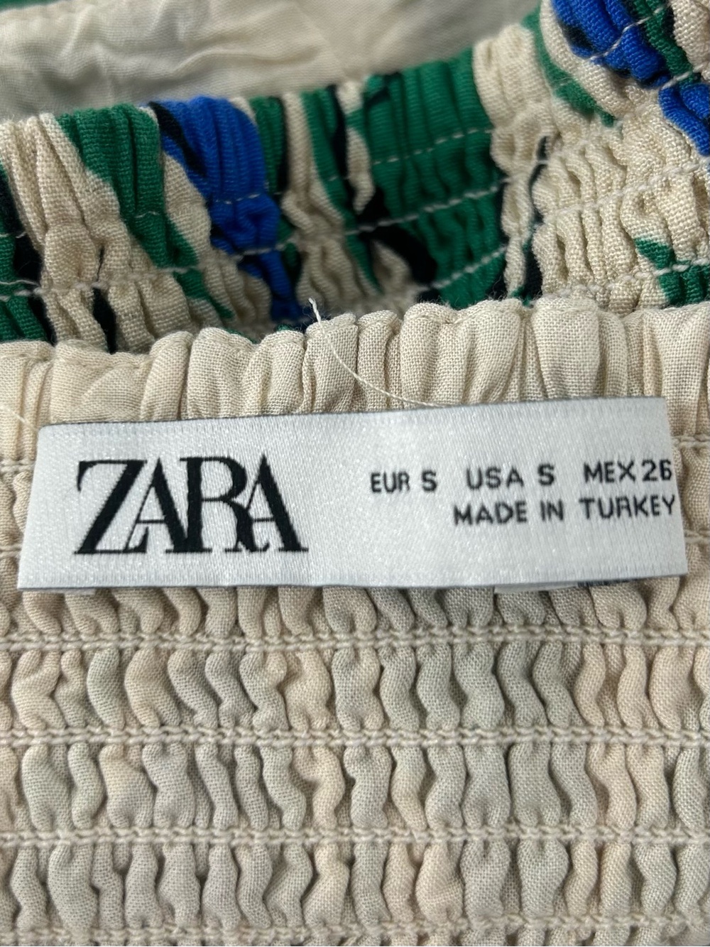 Zara Green Blue and Cream Printed Shorts Set - Picture 10 of 12